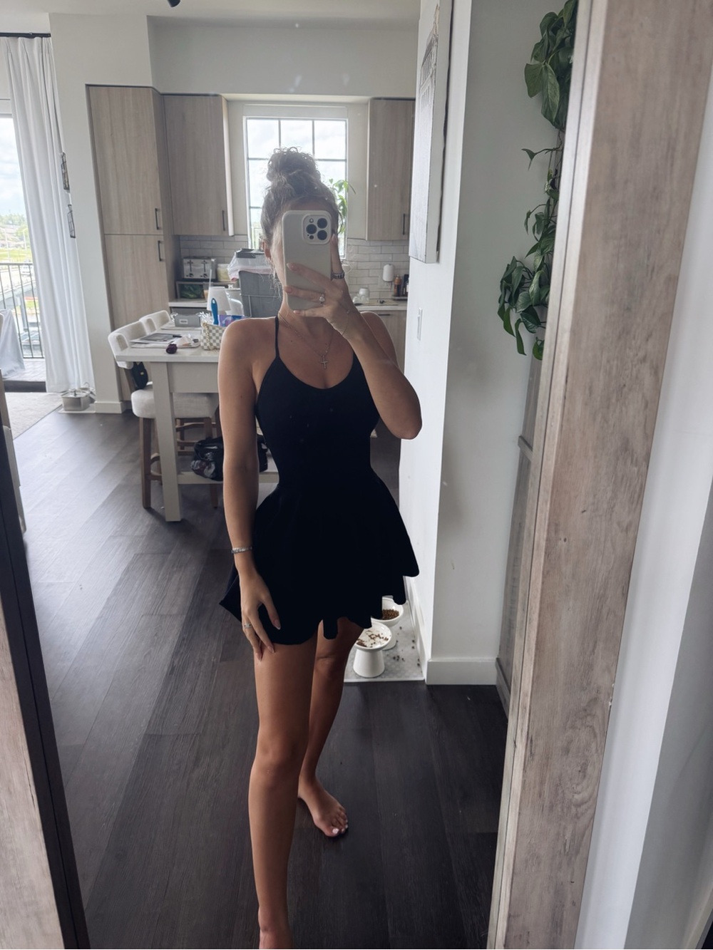 SHEIN Black Halter Peplum Mini Dress with Shorts (Size XS)